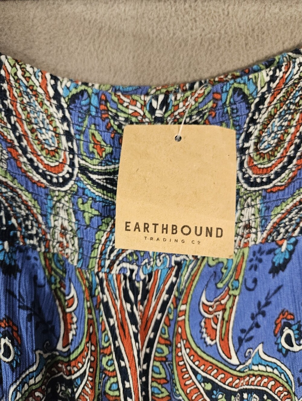 Earthbound Medium paisley handkerchief hem maxi skirt boho Lagenlook Ruched NWT - Picture 4 of 10